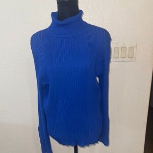 Time and Tru Blue Cowl Turtleneck Sweater